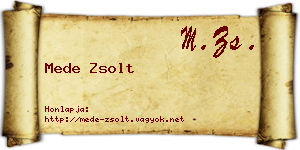 Mede Zsolt névjegykártya